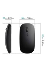 Siyah Wireless Kablosuz Sessiz Mouse Bluetooth Bağlantılı - Görsel 3