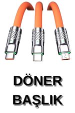 3 İn 1 Süper Hızlı Şarj Kablosu Android ve İOS Uyumlu Silikon Şarj Kablosu - Görsel 5