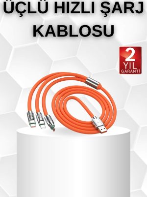 Android ve İOS Uyumlu 180 Derece Type-c Şarj Kablosu