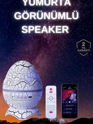 Yumurta Şeklinde Su Dalgalı Bluetooth Speaker Lamba Renkli Şarjlı