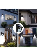 Güneş Enerjili Sensörlü Duvar Lambası Bahçe Lamba Suya Dayanıklı Bahçe Aydınlatma - Görsel 2