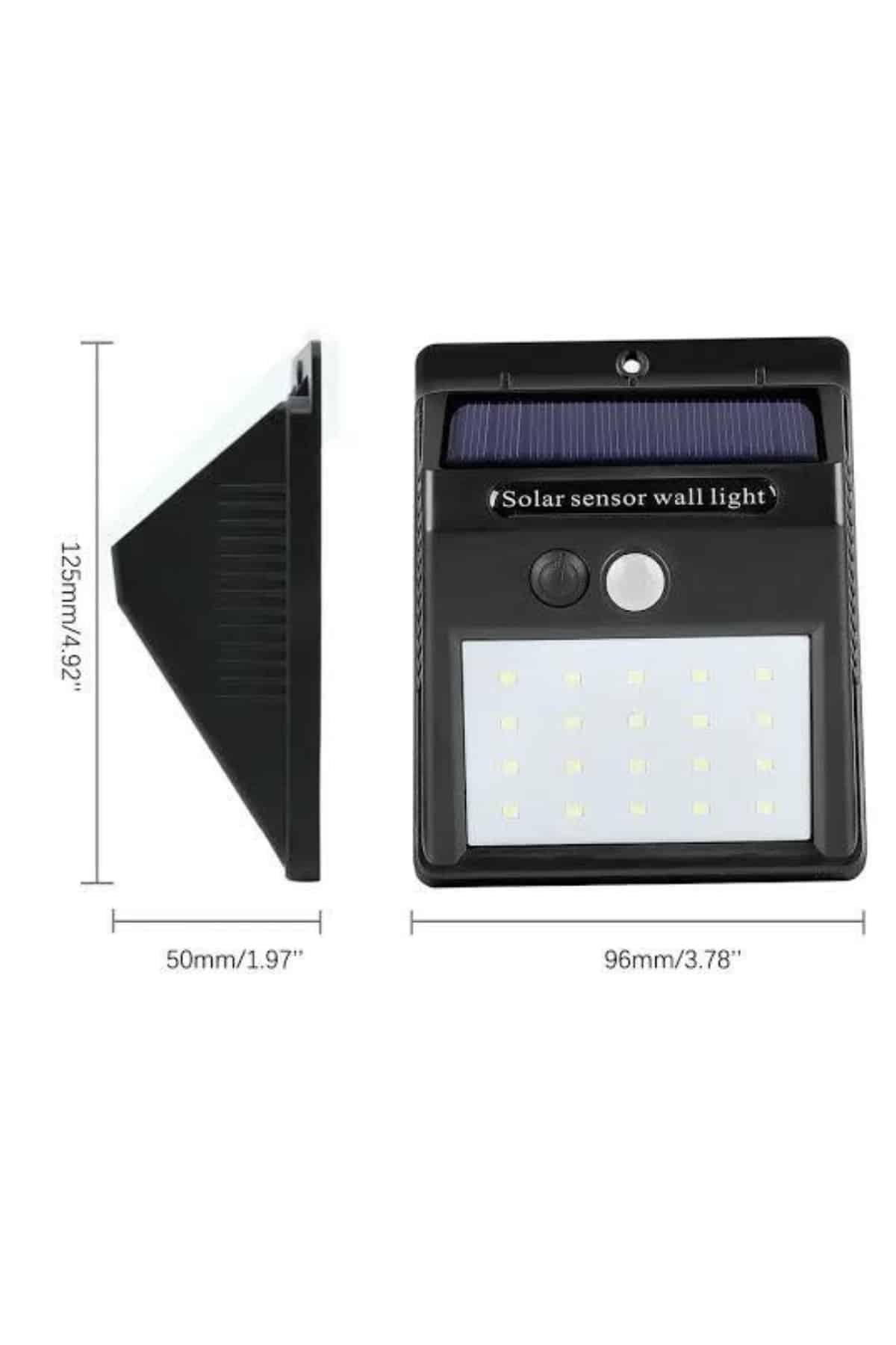 1215627_8-7.jpg Güneş Enerjili Sensörlü Duvar Lambası Bahçe Lamba Suya Dayanıklı Bahçe Aydınlatma - Görsel 3