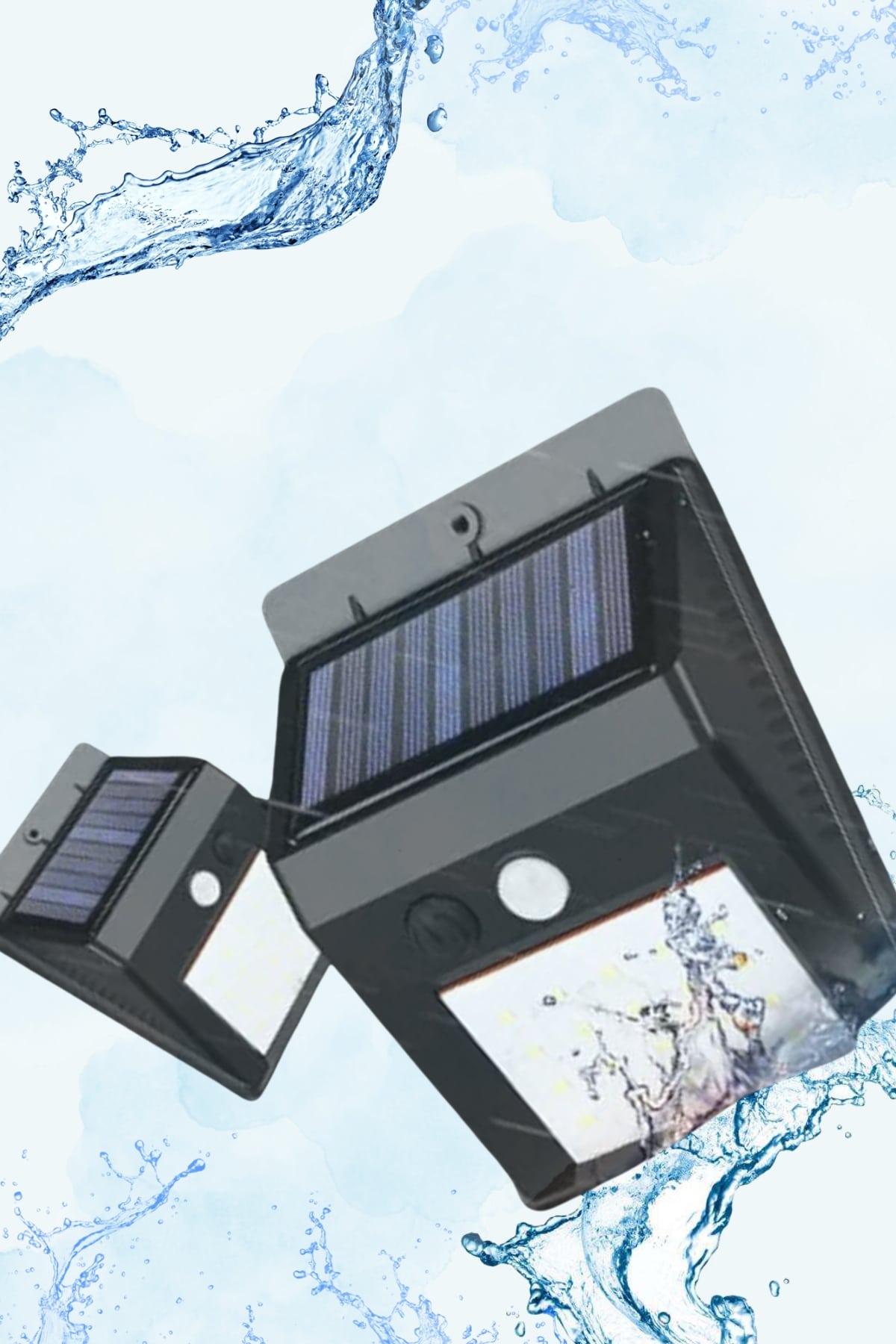 1215627_9-7.jpg Güneş Enerjili Sensörlü Duvar Lambası Bahçe Lamba Suya Dayanıklı Bahçe Aydınlatma - Görsel 4