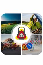 Işıklı Üçgen Reflektör Led Projektör Acil Durum Feneri Flaşör 500 Lümen - Görsel 2