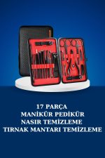 17 Parça Manikür Seti Taşınabilir Özel Çantalı El ve Ayak Bakımı Tırnak Batığı Temizleme - Görsel 2