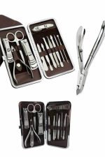 12 Parça Paslanmaz Çelik Kompakt ve Taşınabilir Manikür Makası Tırnak Makası - Görsel 4