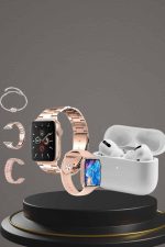 3 Kordonlu Pembe Amoled Ekran Akıllı Saat ve Yeni Nesil Pro Kablosuz Bluetooth Kulaklık ANC/ENC - Görsel 5