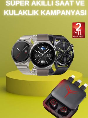 Ucuz Kaliteli Akıllı Saat ve Powerbank Bluetooth Kulaklık 5.1 Stereo ANC Özelliği