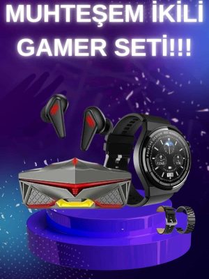 ANC Özellikli Bluetooth Kulaklık ve Amoled Ekran Akıllı Saat Uyku ve Sağlık Takibi Nabız Ölçer