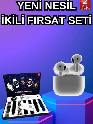 3.Nesil TWS Bluetooth Kulaklık Bluetooth Bağlantılı Akıllı Saat Amoled Ekran Plastik Hasır Kordon