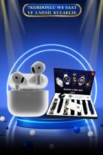 3.Nesil TWS Bluetooth Kulaklık Bluetooth Bağlantılı Akıllı Saat Amoled Ekran Plastik Hasır Kordon - Görsel 5