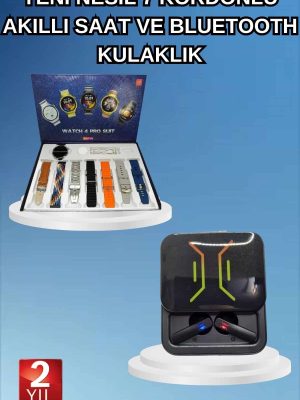 2025 Model Kablosuz Kulaklık ve Yeni Nesil Akıllı Saat Metal Kayış Plastik Kayış