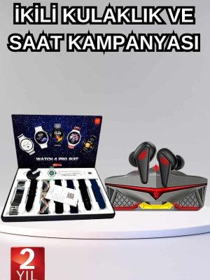 Gamer Oyuncu Seti Bluetooth Kulaklık Ucuz Kaliteli Yeni Nesil Akıllı Saat