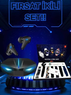 Gamer Kulaklık ve Çok Kordonlu Akıllı Saat Gürültü Önleyici GPS Desteği