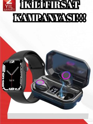 2025 Model Akıllı Saat ve Bluetooth Kulaklık 5.0 Bluetooth Bağlantılı Dokunmatik Ekran