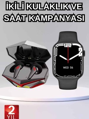 İkili Set Dev Kampanya Ucuz Kulaklık Ucuz Akıllı Saat Gürültü Önleyici Uzun Pil Ömrü