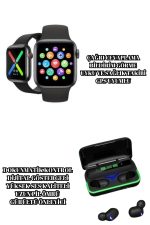Ucuz ve Kaliteli Kulaklıklı Saat Seti Bluetooth Bağlantılı Akıllı Saat ve Kulaklık - Görsel 2