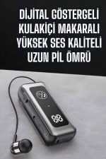Kablolu Makaralı Bluetooth Kulaklık Uzun Pil Ömrü Dijital Göstergeli - Görsel 5