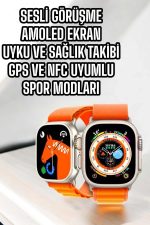 Akıllı Saat NFC ve GPS Uyumlu Uyku ve Sağlık Takibi Sesli Görüşme - Görsel 3