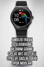 Akıllı Saat Dokunmatik Ekran Sesli Görüşme ve Bildirim Görme Sağlık Takibi - Görsel 5