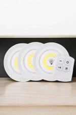 Spot Lamba Led Işık 3'lü Uzaktan Kumandalı Pilli Yapışkanlı Kablosuz - Görsel 2