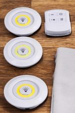 Led Lamba 3'lü Uzaktan Kumandalı Yapışkanlı Beyaz Işık - Görsel 4