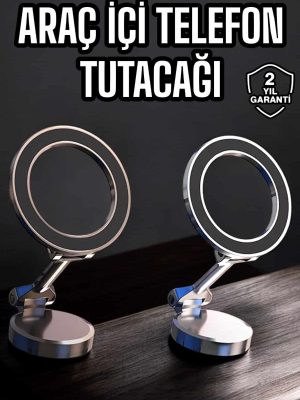 Telefon Tutucu Tüm Arabalara Uyumlu Araç İçi Katlanabilir Manyetik Tasarım