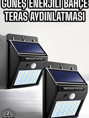 Solar Güneş Enerji Panelli Sensörlü Lamba Enerji Tasarruflu