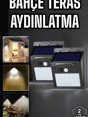 Solar Lamba Giriş, Bahçe Yol Avlu Hareket Sensörlü Led Parlak Gece Su Geçirmez
