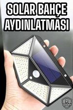 Güneş Enerjili Bahçe Aydınlatma Lambası Solar 100 Led Lamba