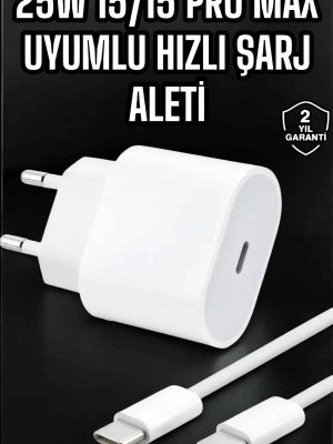 Güç Adaptörü ve Kablosu Şarj Aleti 15/15 Pro Max Uyumlu Hızlı Şarj