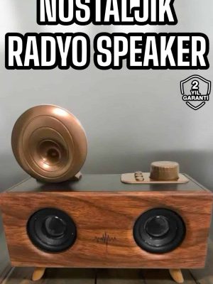 Bluetooth Hoparlör Ahşap Klasik Retro Gramofon Bluetooth Müzik Kutusu