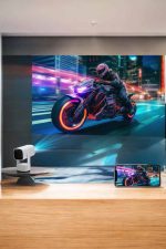 Akıllı Projeksiyon Powerbankli Taşınabilir Sinema Projektörü 4k HD Kaliteli - Görsel 2