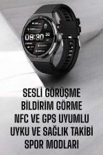 Akıllı Saat Nabız Sensörlü Bildirim Görebilen Spor Modları GPS Takibi - Görsel 2