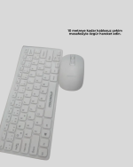 Beyaz Kablosuz Klavye Fare Seti Kablosuz Fare USB Alıcı PC Uyumlu - Görsel 4