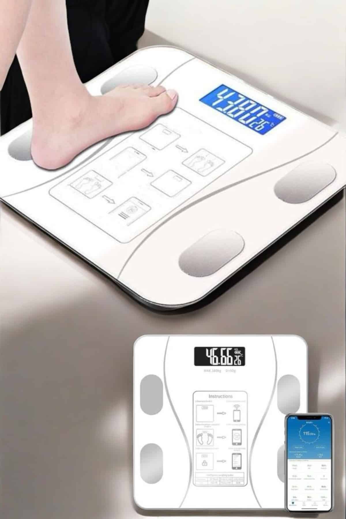 1215855_WhatsApp-Gorsel-2025-01-15-saat-14.02.22_0dfe7631-Photoroom.jpg Akıllı Tartı Bluetooth Bağlantılı Yağ Ölçebilen Tartı Yeni Nesil - Görsel 3