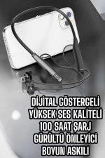 Boyun Bantlı Bluetooth Kulaklık Yüksek Ses Kaliteli 100 Saat Kulaklık - Görsel 4