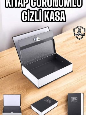 Gizli Kasa İngilizce Sözlüğü Kitap Görünümlü Anahtarlı Gizli Mini Çelik Kasa Kilitli
