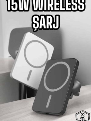 İOS Uyumlu Manyetik Tasarım Magsafe İphone 12/13/14/15 araç şarjı