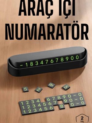 Araç İçi Numaratör Numaralık Torpido Üstü Açılır Kapanır Telefon Numarası Bırakma