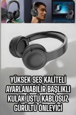 Kablosuz Bluetooth Kulaklık ANC/ENC Destekli Kulak Üstü Yüksek Ses Kaliteli - Görsel 2
