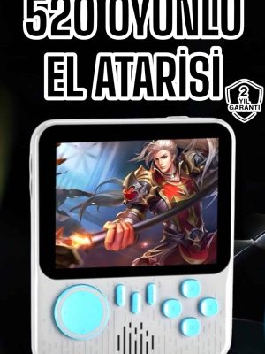 Mini Atari El Atarisi 3.5 inç Ekran Çift Konsol 666 Adet Retro Oyun Gameboy El Atarisi