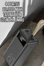 Powerbank 60.000 MAH Dijital Göstergeli 4 Portlu Taşınabilir - Görsel 2