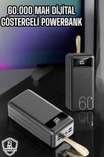 Powerbank 60.000 Mah Hızlı Şarj 4 Çıkışlı Uzun Şarj Süreli Dijital Göstergeli