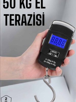 50 Kg El Kantarı Ağırlık Ölçer Dijital Ekranlı Kancalı Portatif