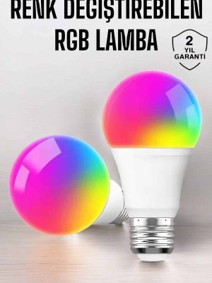 Renk Değiştirebilen RGB Işıklı Led Ampul A+Enerji 15 Watt Led Işık