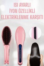 Fön Etkili Saç Düzleştirici Tarak Yıpranma Karşıtı Döner Kablo Isı Ayarlı - Görsel 2