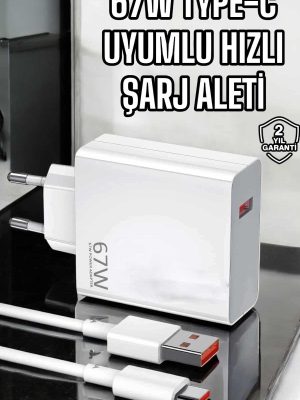 Şarj Aleti Turbo Hızlı 67W Type-C Hızlı Şarj