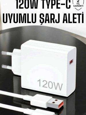 120W Şarj Aleti Type-C Uyumlu Turbo Şarj Aleti