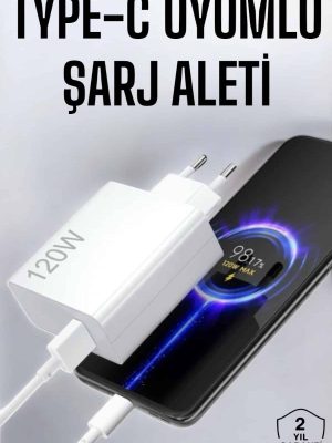 Type-C 120W Şarj Aleti Hızlı Şarj Turbo